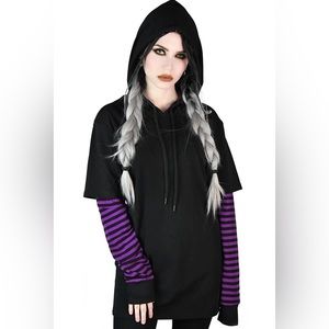 KILLSTAR Jax Hooded Top in Plum